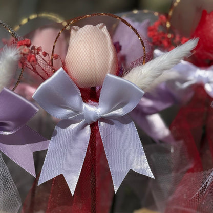Seifenblumen am Stiel mit goldenem Reifen – Duftende Eleganz zum Verschenken